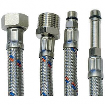 Подводка для смесителя М10х35 - G1/2" 150см Гайка-нержавеющая сталь / ниппель-латунь