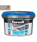 Затирка цементная Ceresit CE 40 aquastatic 43 багамы бежевая 2 кг