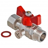Кран шаровой для подключения манометра 1/2"нар -1/4"внутренний(мама)